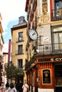 Old colorful and vintage facades in Madrid