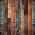 Vintage Rustic Wood Texture background, Colorful Wooden plank floor background Royalty Free Stock Photo