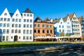 Old colorfull buildings on the Rhine river embankment