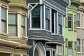 Old colourful victorian houses faced in San Francisco Royalty Free Stock Photo