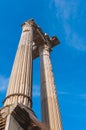 Old columns at the Marcellus Theatre in Rome. Royalty Free Stock Photo