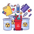 Hazardous Waste Recycling Stroked Trash Bin