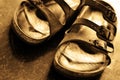 Old Comfortable Leather Sandals Royalty Free Stock Photo