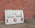 Old commercial ice freezer. Royalty Free Stock Photo