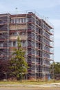 An old communist-built apartment building is being renovated Royalty Free Stock Photo