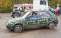 Old compact car Skoda Favorit at a car show Royalty Free Stock Photo