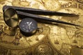 Old compass and callipers Royalty Free Stock Photo