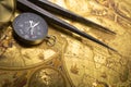Old compass and callipers Royalty Free Stock Photo