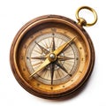 Old compass isolated on white background Royalty Free Stock Photo