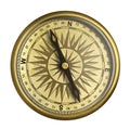 Old compass isolated 3d illustration Royalty Free Stock Photo