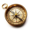 Old compass isolated on white Royalty Free Stock Photo