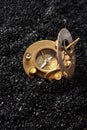 Old Compass sundial. Royalty Free Stock Photo