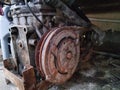 old compressor engine in warehouse