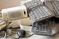 Old computer accessories for electronic recycling Royalty Free Stock Photo