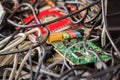 Old Computer Cables and Devices Royalty Free Stock Photo