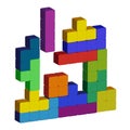 Old computer game Tetris. Isolated on white background Royalty Free Stock Photo