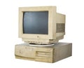 Old computer isolated Royalty Free Stock Photo