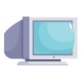 Old computer monitor displaying empty screen on white background Royalty Free Stock Photo