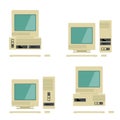 Old computer in retro style illustration Royalty Free Stock Photo