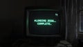 Old computer screen displaying loading 2026 message Royalty Free Stock Photo
