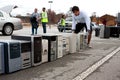 Old Computers Are Stacked At Recycling Day Event