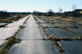 An old concrete airfield  abandoned  military landscape Royalty Free Stock Photo