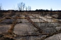 An old concrete airfield  abandoned  military landscape Royalty Free Stock Photo