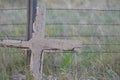 Old concrete cross grave marker