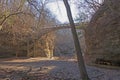 Old Concrete Footbridge over a Canyon