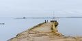 Old concrete pier along the Batic sea in the harrbor of Tallinn