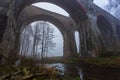 Old concrete railway bridge in Stanczyki, Mazury, Poland Royalty Free Stock Photo