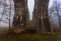 Old concrete railway bridge in Stanczyki, Mazury, Poland Royalty Free Stock Photo