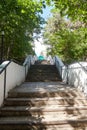 old concrete staircase in a public park Royalty Free Stock Photo