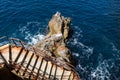 Old stairs, rock and a sea, Italy