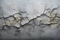 An old concrete surface with a distinct, ascending crack divide Royalty Free Stock Photo