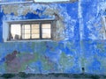 Old Concrete Wall Background with Broken Window Royalty Free Stock Photo