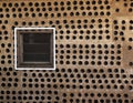 Concrete Wall With Round Holes And Window Abandoned On Sapphire Diggings Australia