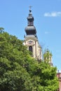 Old congregational cathedral church top with clear blue sky in the background