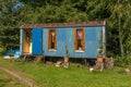 Old construction trailer converted into a caravan Royalty Free Stock Photo