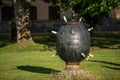 An old contact mine on display in a park Royalty Free Stock Photo