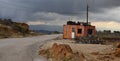 old container used as inhabitation for employees next to a career, in Mount Lebanon, Keserwen, Faraya