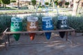 Old containers for recycling waste sorting Royalty Free Stock Photo