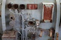 The old control panel on the old ship. Royalty Free Stock Photo