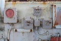 The old control panel on the old ship. Royalty Free Stock Photo