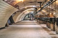 Old conveyor belt production of champagne wines. Royalty Free Stock Photo