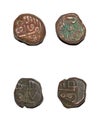 Old Copper Coins Kutch Bhuj and Nawanagar Princely State Gujarat Royalty Free Stock Photo