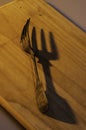 Old copper fork still life Royalty Free Stock Photo