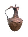 Old copper jug isolated over white Royalty Free Stock Photo