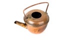Old copper kettle on a white background Royalty Free Stock Photo