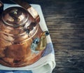 Old copper kettle Royalty Free Stock Photo